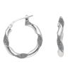 Silver Glitter Twist Hoop Earrings By Icesia