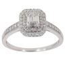 9ct White Gold 0.53ct Baguette And Brilliant Cut Diamond Cluster Ring