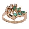 18ct Yellow Gold Emerald and Cubic Zirconia Ring