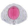 Silver Red Gemstone College Ring