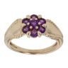 9ct Yellow Gold Amethyst Cluster Ring