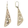 14ct Yellow Gold Patterned Drop Earrings