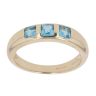 9ct Yellow Gold Blue Topaz Three Stone Ring