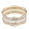 14ct Yellow and White Gold Patterned Greek Key Bangle