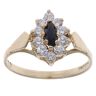 9ct Yellow Gold Cubic Zirconia and Sapphire Cluster Ring