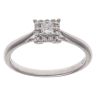 9ct White Gold 0.24ct Princess and Brilliant Cut Diamond Cluster Ring