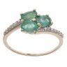 9ct Yellow Gold Emerald and Cubic Zirconia Three Stone Ring