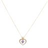 9ct Yellow Gold Purple Cubic Zirconia Heart Pendant and Chain 18"