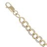 9ct Yellow Gold Cubic Zirconia Belcher Bracelet 5.5"