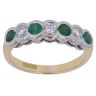 18ct Yellow Gold 0.33ct Brilliant Cut Diamond and Emerald Ring
