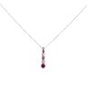 9ct White Gold 0.17cts Diamond And Ruby Pendant And 16" Chain by Anya Belle