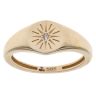 14ct Yellow Gold Cubic Zirconia Starburst Signet Ring