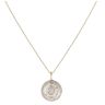 9ct Yellow Gold 0.50ct Brilliant And Baguette Cut Diamond Cluster Pendant And Chain 16"