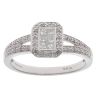 18ct White Gold 0.33ct Princess And Brilliant Cut Diamond Cluster Ring