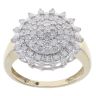 9ct Yellow Gold 1.03ct Diamond Cluster Ring