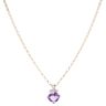 9ct Yellow Gold 0.02ct Diamond And Amethyst Pendant And Chain 20"