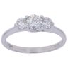 18ct White Gold 1.00ct Brilliant Cut Diamond Trilogy Ring