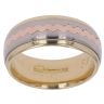 18ct Yellow, White and Rose Gold Patterned Wedding Band 7mm
