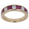 18ct Yellow Gold 0.80ct Brilliant Cut Diamond and Ruby Ring