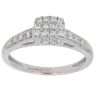 9ct White Gold 0.33ct Princess And Brilliant Cut Diamond Cluster Ring