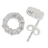 Silver Cubic Zirconia Halo Stud Earrings By Icesia