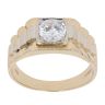 9ct Yellow and White Gold Cubic Zirconia Signet Ring