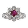 18ct White Gold Ruby and Diamond Cluster Ring