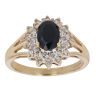 9ct Yellow Gold 0.20ct Diamond and Sapphire Cluster Ring