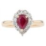 9ct Yellow Gold 0.36ct Diamond And Ruby Ring