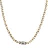 14ct Yellow Gold Monaco Loop Alternate Pave Lock Fancy Chain 18"