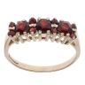 9ct Yellow Gold Garnet Cluster Riing