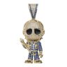9ct Yellow Gold Blue and White Gemstone Michael Myers Figure Pendant
