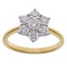 18ct Yellow Gold 1.24ct Brilliant Cut Diamond Daisy Cluster Ring