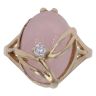 9ct Yellow Gold Rose Quartz and Cubic Zirconia Two Stone Ring