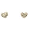 14ct Yellow Gold Child's Heart Textured Stud Earrings