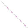 9ct White Gold Created Pink Sapphire and Diamond Bracelet 7"