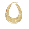 9ct Yellow Gold Oval Creole Scale Earrings