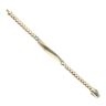 14ct Yellow Gold Monaco ID Curb Plain Lock Blue Enamel Bracelet 5.5"