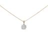 9ct Yellow Gold 0.28ct Diamond Cluster Pendant And 16" Chain by Anya Belle