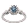 9ct White Gold 0.10ct Diamond And Sapphire Cluster Ring