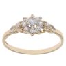 14ct Yellow Gold Cubic Zirconia Floral Cluster Ring