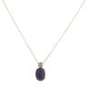 18ct Yellow and White Gold 0.30ct Old Cut Diamond and Black Opal Pendant and Chain 18"