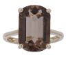9ct Yellow Gold Smoky Quartz Single Stone Ring