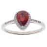 Silver Red Gemstone And Cubic Zirconia Cluster Ring By Icesia