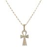 9ct Yellow Gold Egyptian Ankh Cross Pendant and Belcher Chain 22"