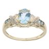 9ct Yellow Gold 0.05ct Diamond and Blue Topaz Ring