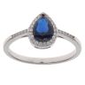 Silver Cubic Zirconia and Blue Gemstone Cluster Ring By Icesia
