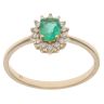 9ct Yellow Gold 0.10ct Diamond and Emerald Cluster Ring