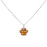 Silver Natural Baltic Amber Paw Print Pendant and Chain 18" By Icesia