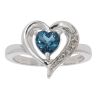 9ct White Gold Topaz and 0.05ct Diamond Ring